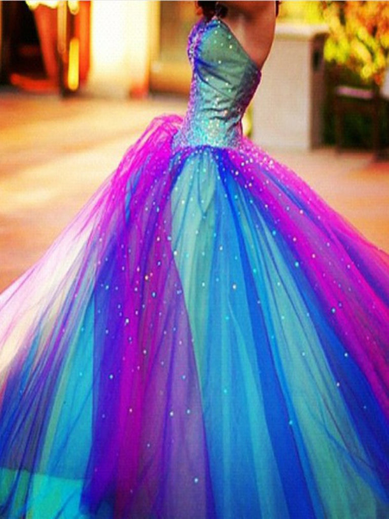 Colorful Floor Length Long Prom Dresses ...